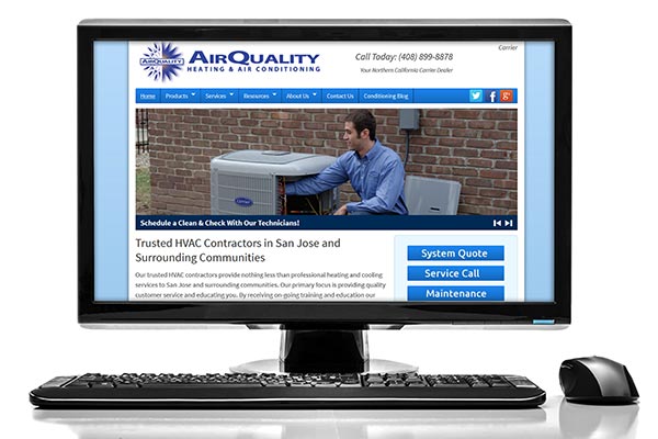 Air Quality Heating And Air Conditioning's New Website